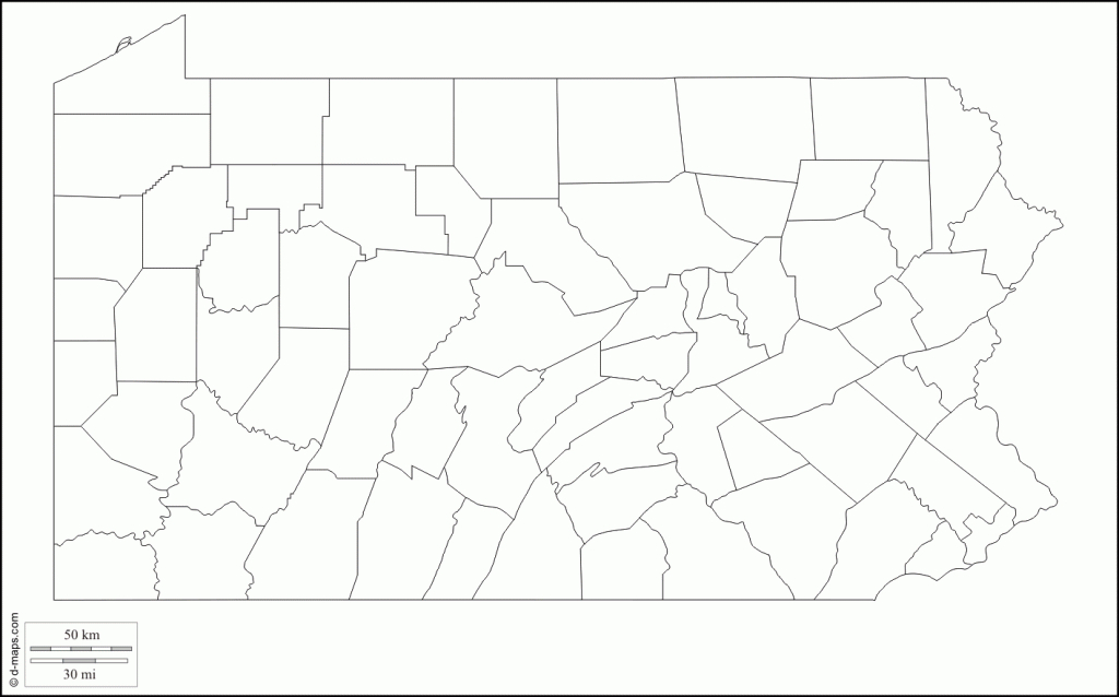 Blank Map Of Pa And Travel Information | Download Free Blank Map Of Pa - Pa County Map Printable
