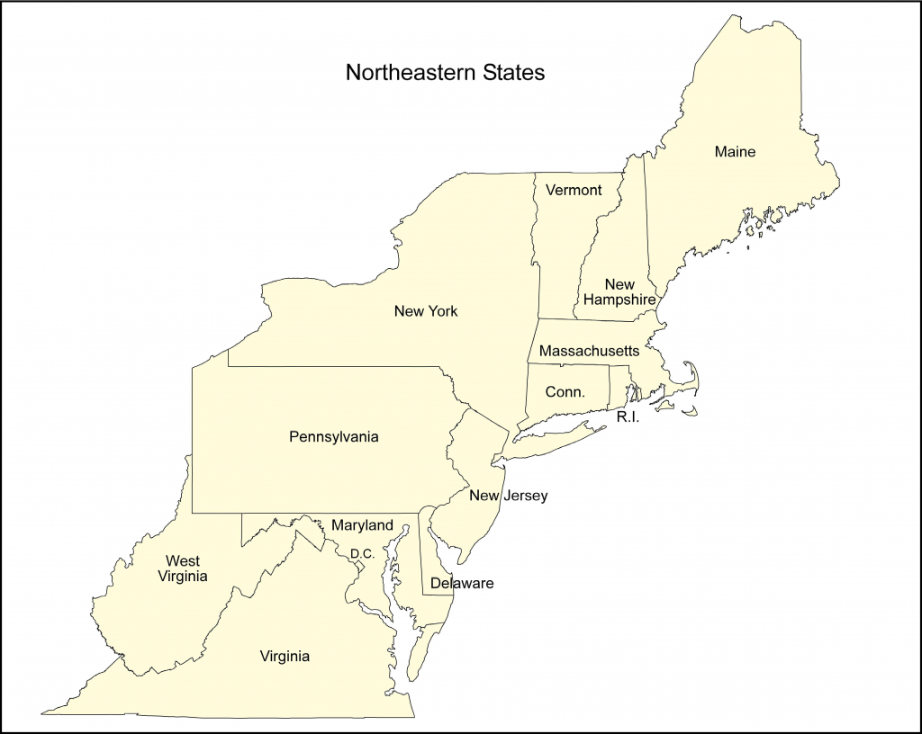 Blank Map Of The Northeast | Sitedesignco - Printable Map Of Northeast Us