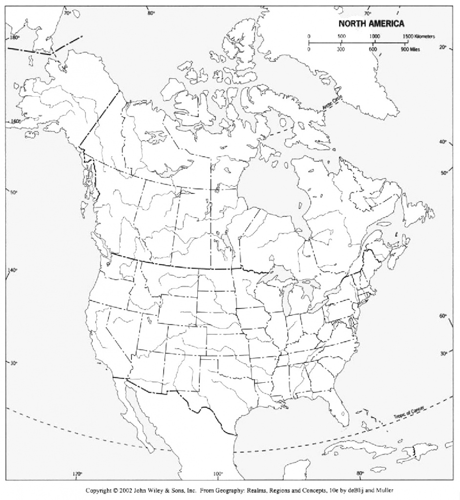 Blank Physical Map Of North America With Rivers And Travel - Printable Physical Map Of North America