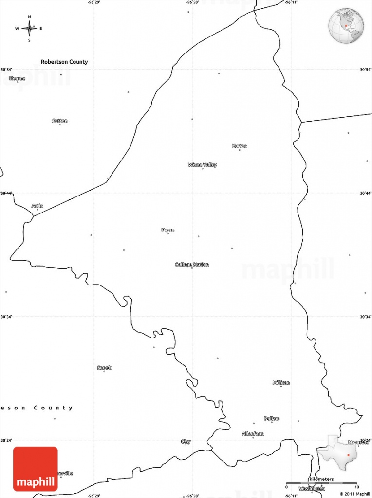 Blank Simple Map Of Brazos County - Brazos County Texas Map