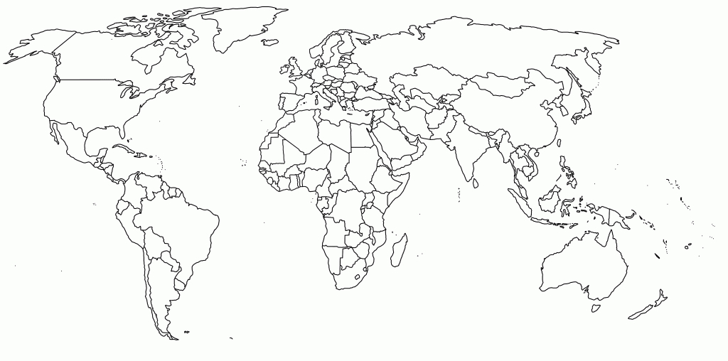 Blank World Map With Countries Outlined - Eymir.mouldings.co - World Map Test Printable
