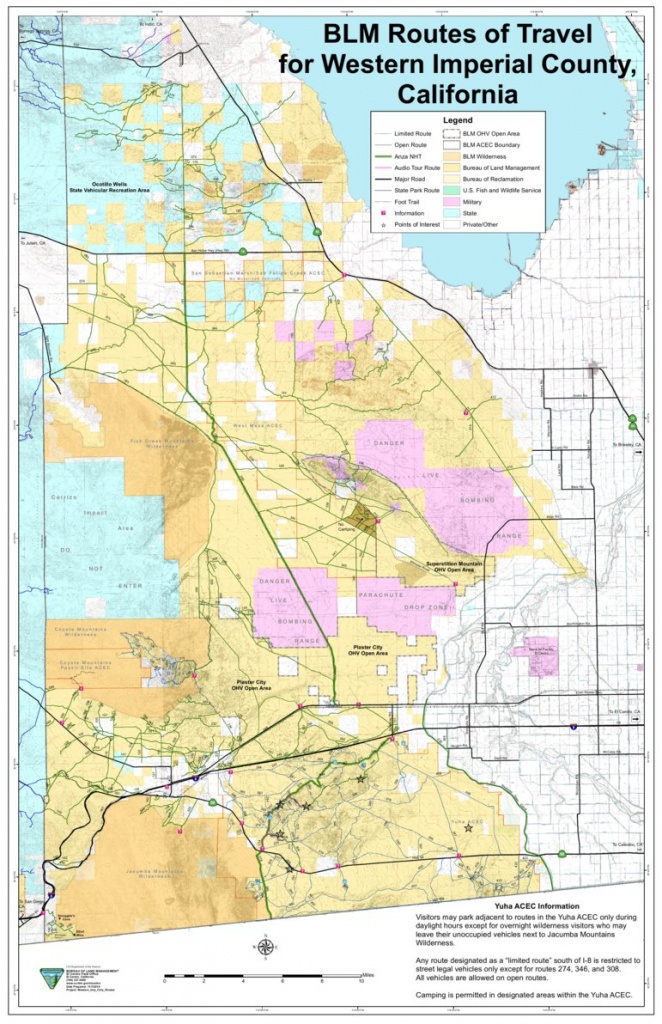 Blm - Western Imperial County Route Map - Blm - California - Avenza Maps - Blm Ohv Maps California