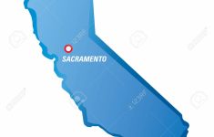 Blue Maps Of California And Sacramento. Royalty Free Cliparts - Sacramento California Map