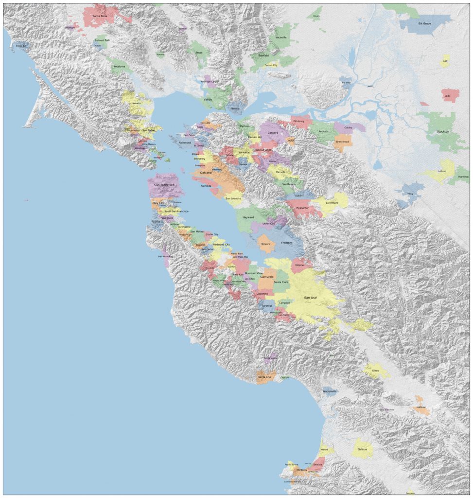 Blueschisting Map Of Bay Area California Cities 973x1024 