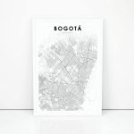 Bogota Map Print Colombia Map Art Poster Bogotá City Street | Etsy   Printable Map Of Colombia