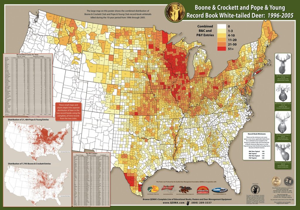 Boone & Crockett And Pope & Young Distribution Map 1996-2005 - Mule ...