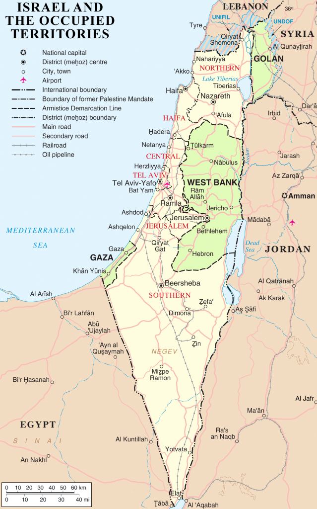 Borders Of Israel - Wikipedia - Free Printable Map Of Israel