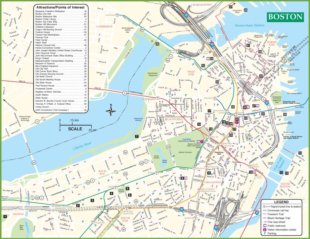 Tourist Map Of Boston Attractions