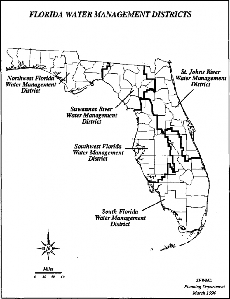 Boundaries Of Florida&amp;#039;s Five Water Management Districts. | Download - Northwest Florida Water Management District Map