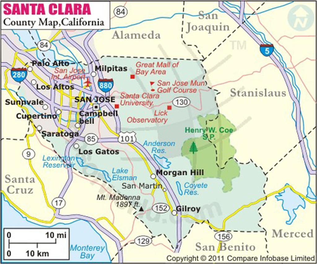Boundary Maps And Fields - Santa Clara California Map