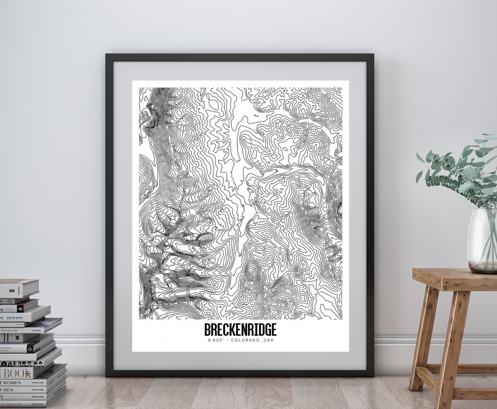Breckenridge Printable Topographic Map 16X20 Breckenridge | Etsy - Printable Topographic Map