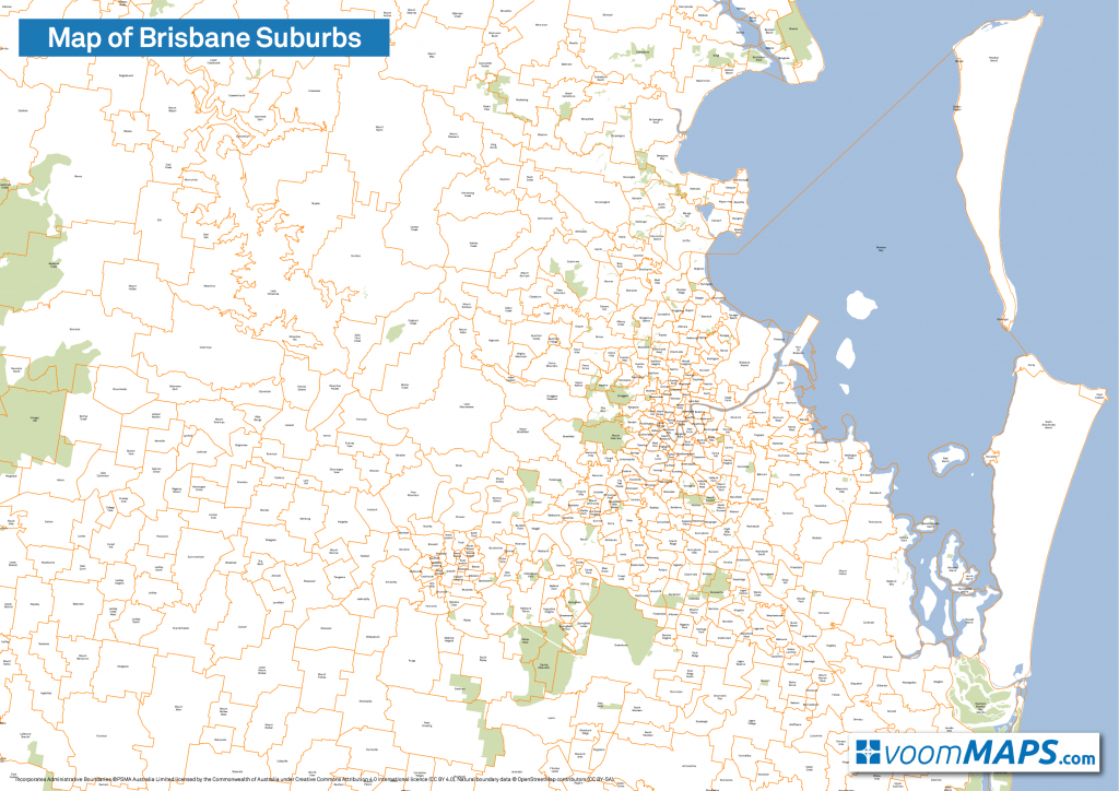 Brisbane Suburbs Map Voommaps Brisbane City Map Printable 