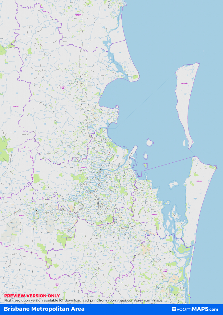 Printable Map Of Brisbane