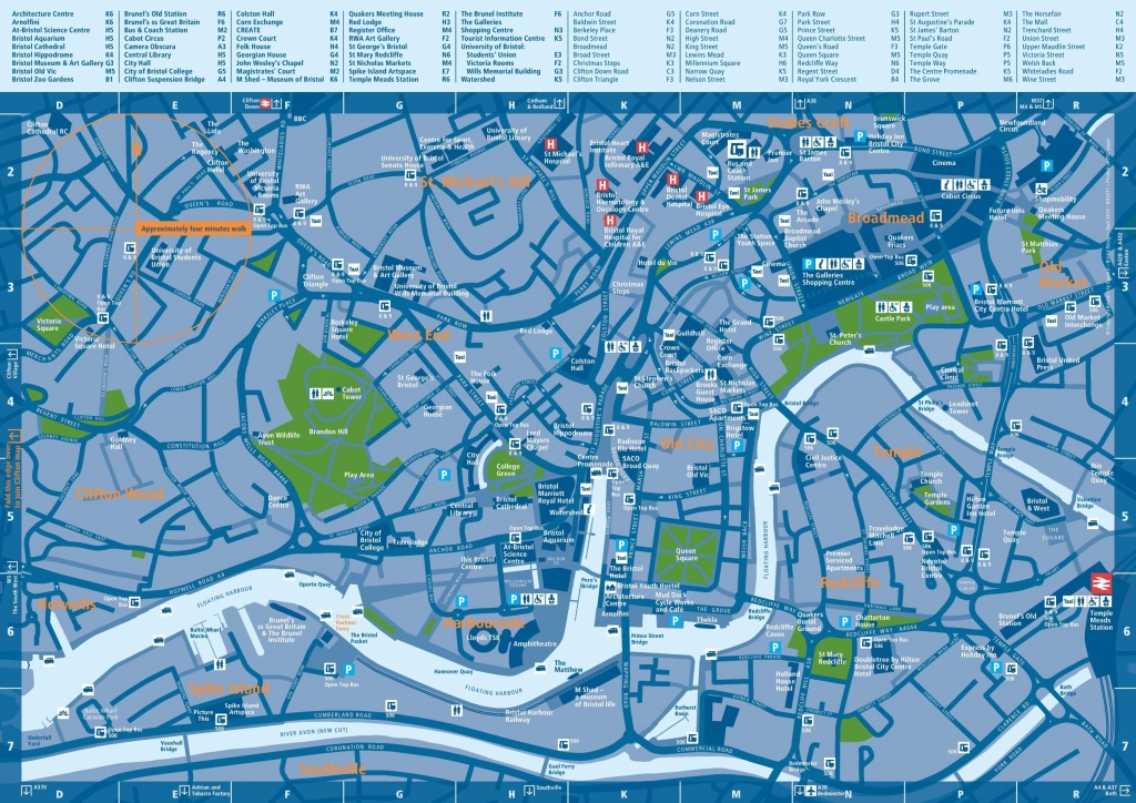 Bristol Tourist Attractions Map - Bristol City Centre Map Printable