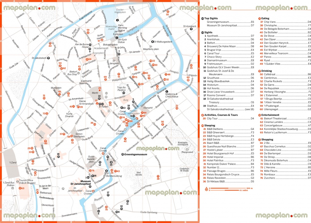 Bruges Tourist Map And Travel Information | Download Free Bruges - Bruges Map Printable