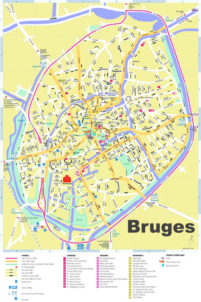 Bruges Tourist Map - Printable Street Map Of Bruges | Printable Maps
