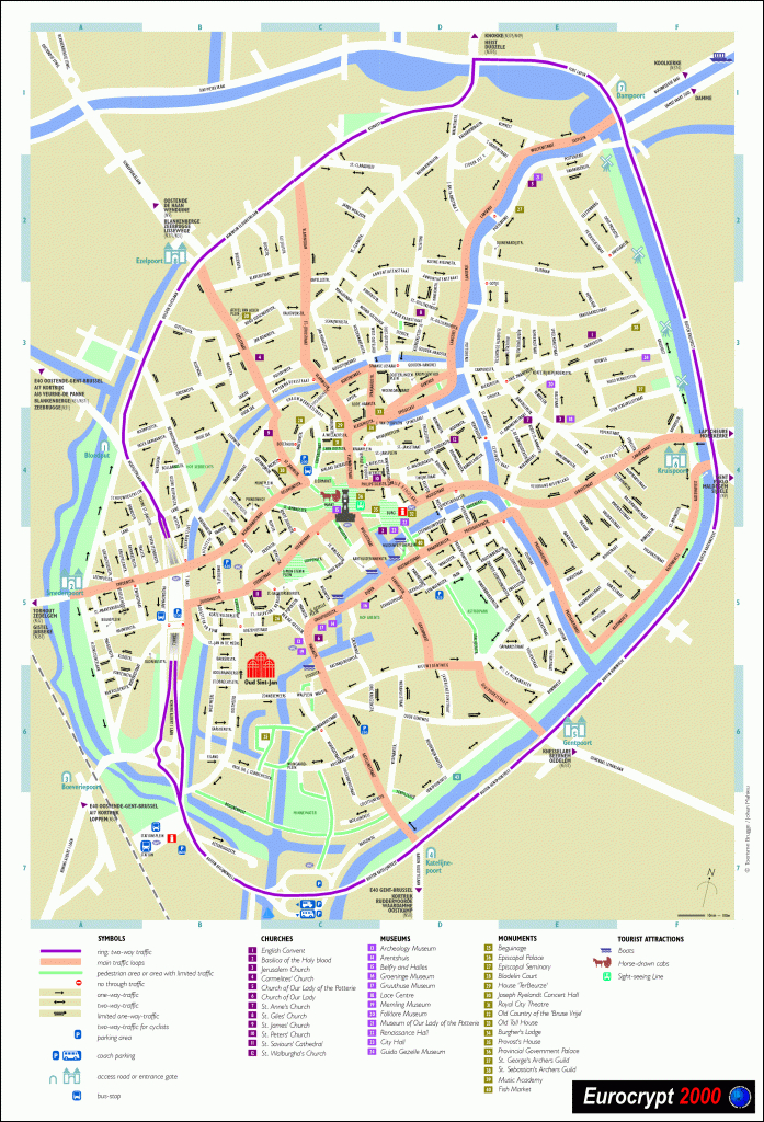 Brugge Map - Detailed City And Metro Maps Of Brugge For Download - Bruges Tourist Map Printable