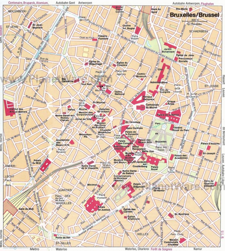 Tourist Map Of Brussels Printable