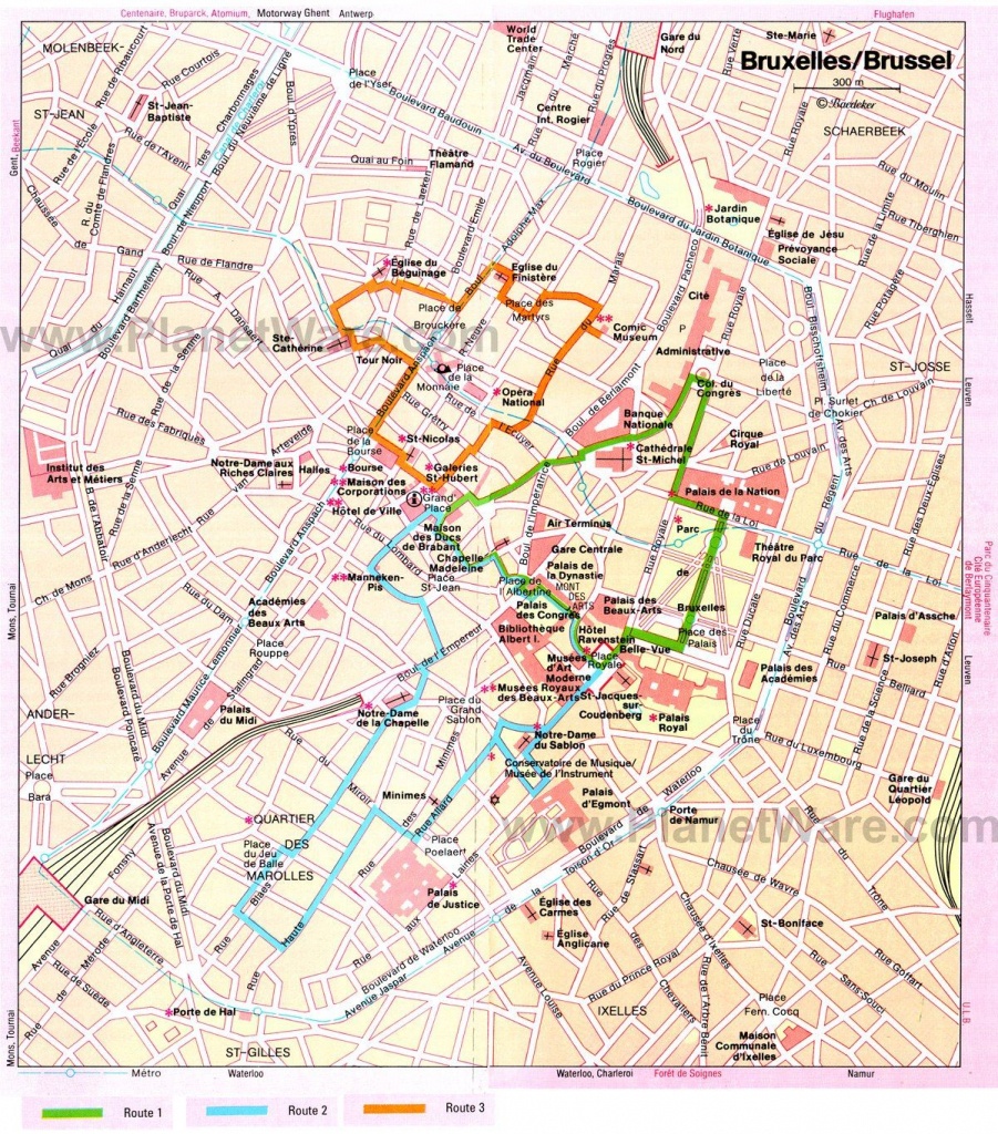 Brussels Map - Tourist Attractions - Great Map To Use When Teaching - Tourist Map Of Brussels Printable