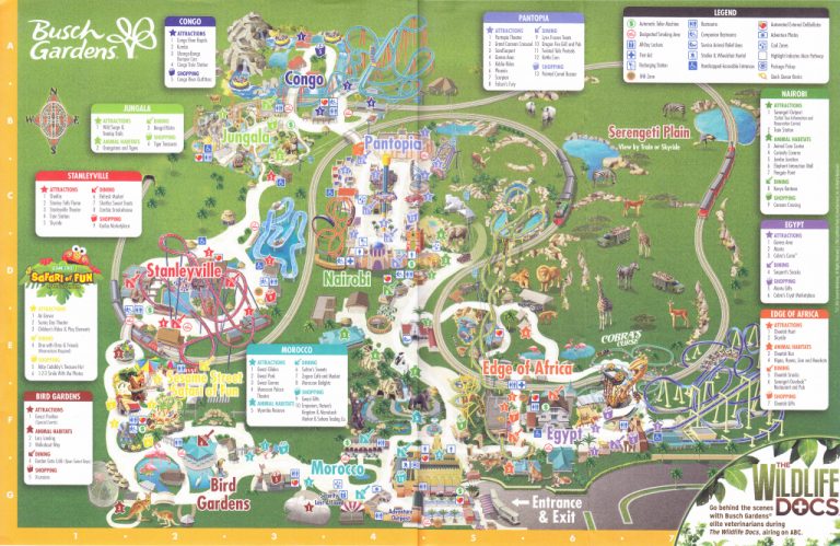 Busch Gardens Tampa - 2016 Park Map - Florida Busch Gardens Map ...