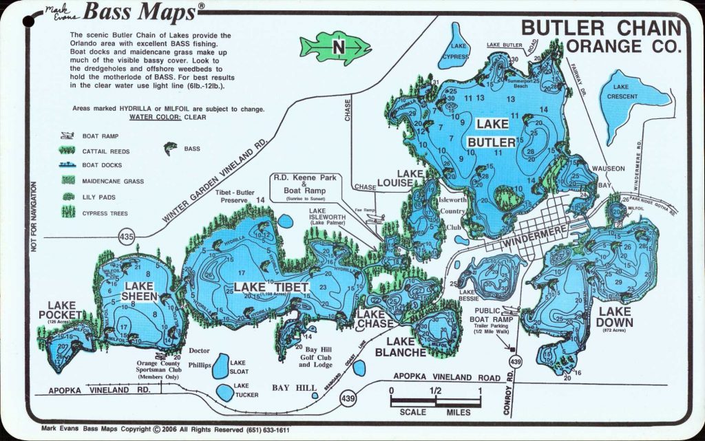 Butler Chain Of Lakes | Home > Florida - Bass Maps > Orlando Area