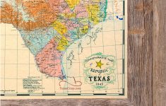 Buy Republic Of Texas Map 1845 Framed - Historical Maps And Flags - Republic Of Texas Map Framed