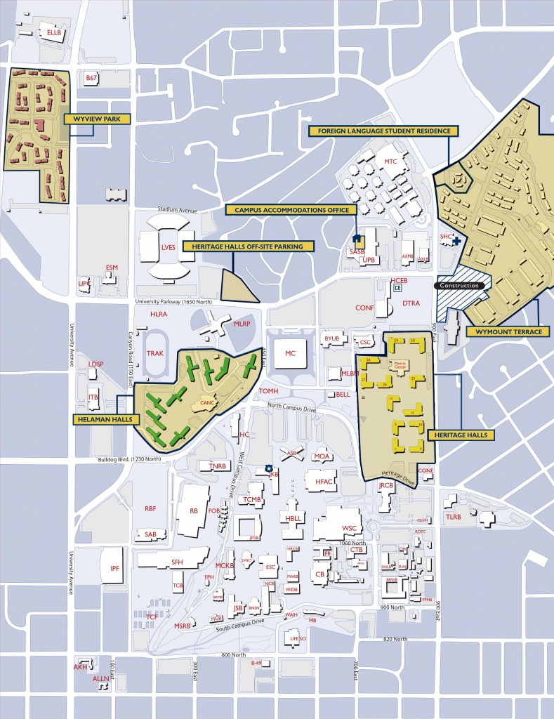 Byu On-Campus Housing | Student Body Props | Campus Map, College - Printable Uw Madison Campus Map