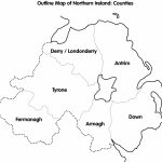 Cain: Maps: Outline Map Of Northern Ireland; Counties   Printable Map Of Northern Ireland
