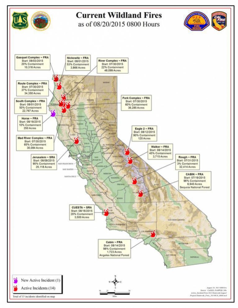 Calfire Map Of Current Wildland Fire Activity | A Blog For The - Map Of ...