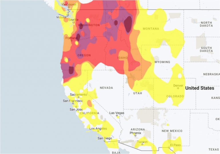 California Air Pollution Map Secretmuseum Air Quality Map For