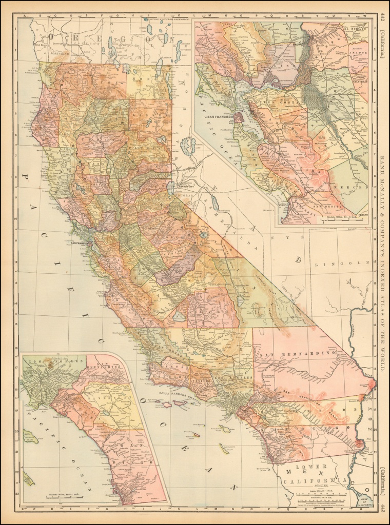 California - Barry Lawrence Ruderman Antique Maps Inc. - Rand Mcnally California Map