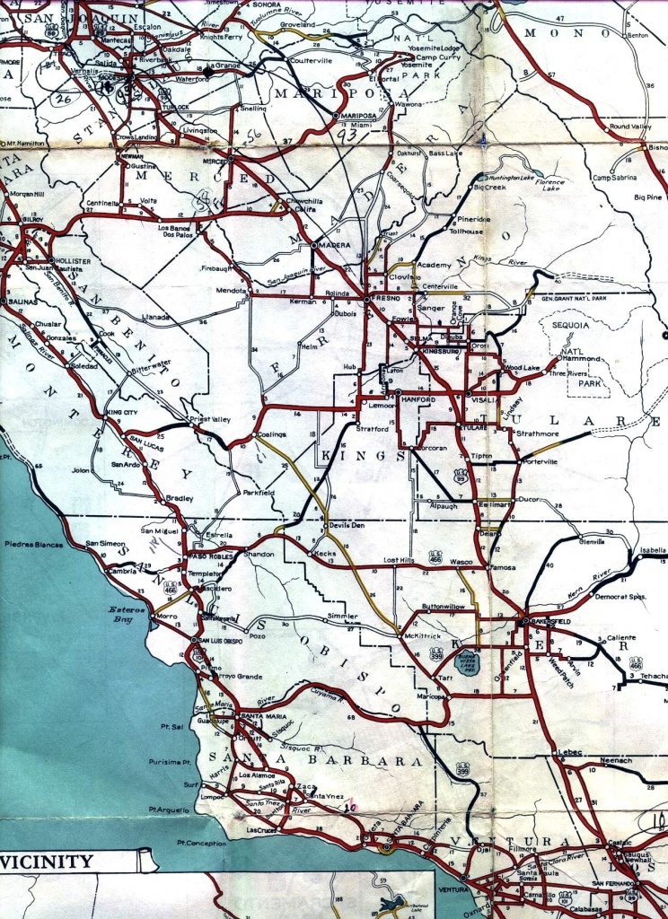 California Central Coast Road Map – Map Of Usa District - Central California Road Map