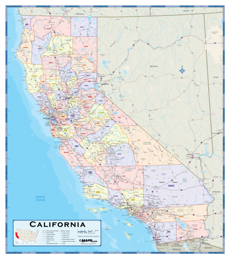 California County Wall Map - Maps - California County Map