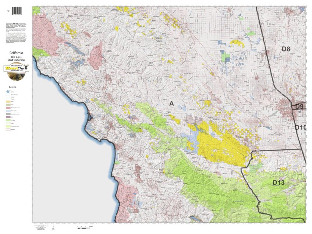 California Deer Hunting Zone A(4) Map - Huntdata Llc - Avenza Maps ...