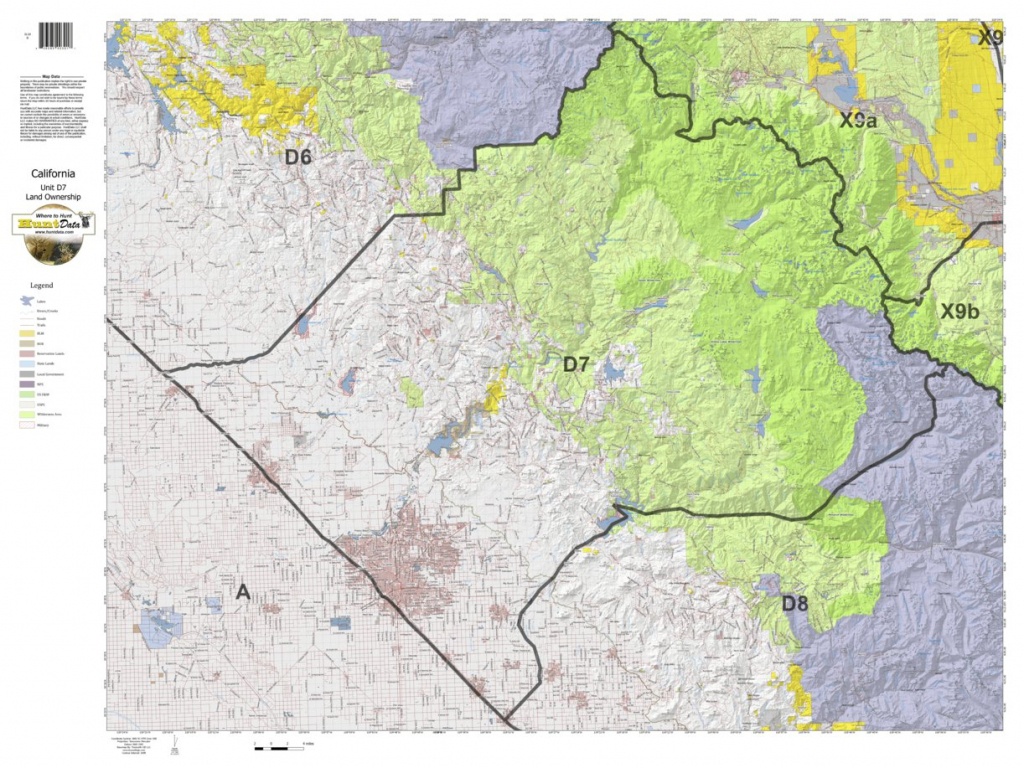 California Deer Hunting Zone D7 Map - Huntdata Llc - Avenza Maps - California Hunting Map