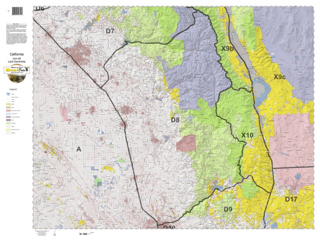 California Deer Hunting Zone D8 Map - Huntdata Llc - Avenza Maps - California Deer Zone Map