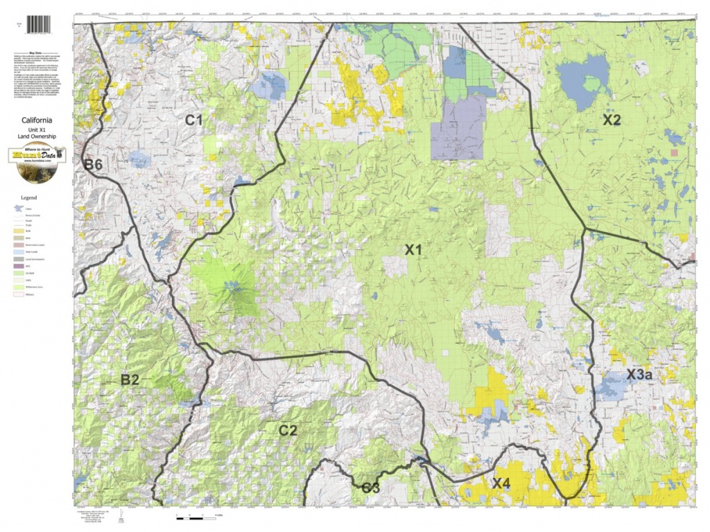 California Deer Hunting Zone X1 Map - Huntdata Llc - Avenza Maps - Deer Hunting Zones In California Maps
