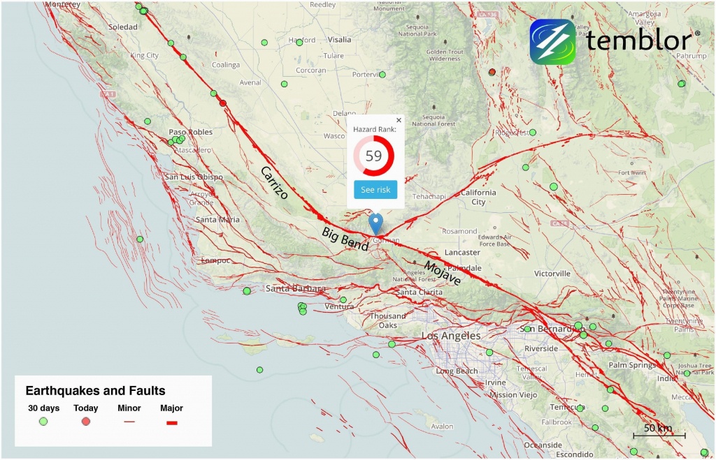 California Earthquake Faults Map Graph Fault Lines Map Map Canada