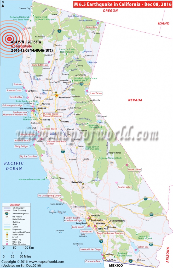California Earthquake Map | Area Affectedearthquake In California - California Earthquake Map