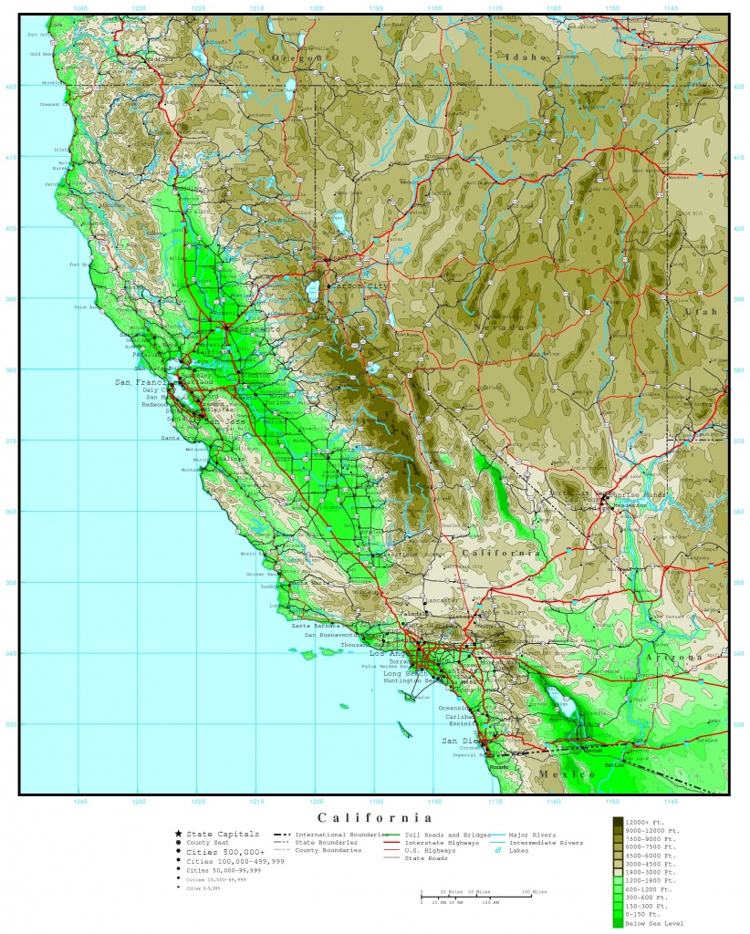 California Elevation Map - Topo Map Of California