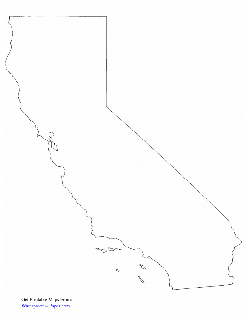 California Free State Printables | Free Printable California Outline - Blank Map Of California Printable