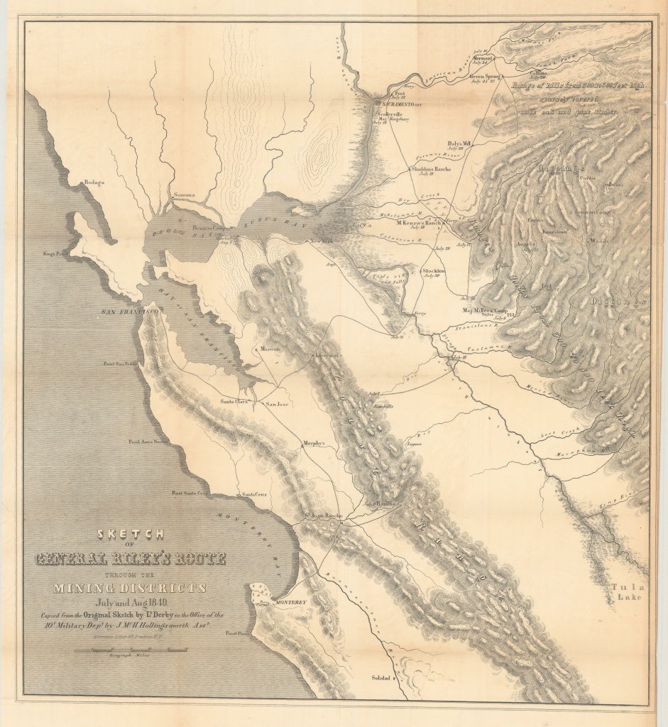 California Gold Rush Map - Philadelphia Print Shop West - Gold In California Map