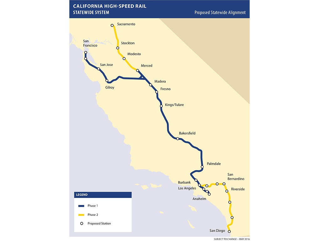 California High Speed Rail Plan Scaled Back - Railway Gazette - High Speed Rail California Map