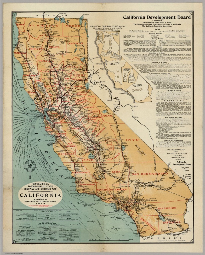 California Highway And Railroad Map - David Rumsey Historical Map - California Railroad Map