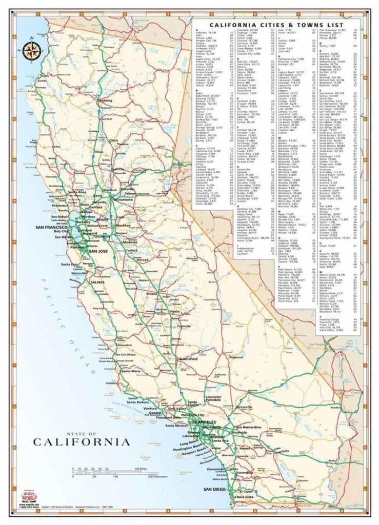 California Highways And Roads Wall Map Gloss Laminated Wall | Etsy - Laminated California Map