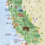 California Illustrated Map   California Print   California Map   Big Map Of California