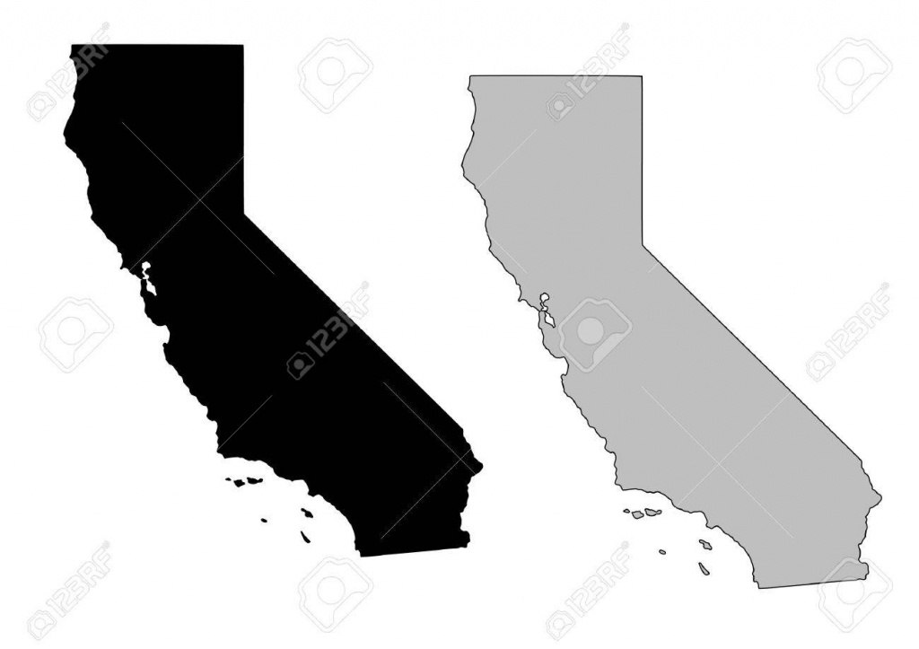 California Map. Black And White. Mercator Projection. Royalty Free - California Map Black And White