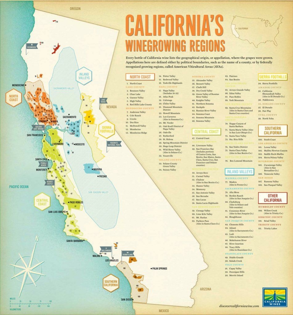 California Map Major Ava | Dimensions: 3500 X 3766 Add Gps | Wine In - California Ava Map