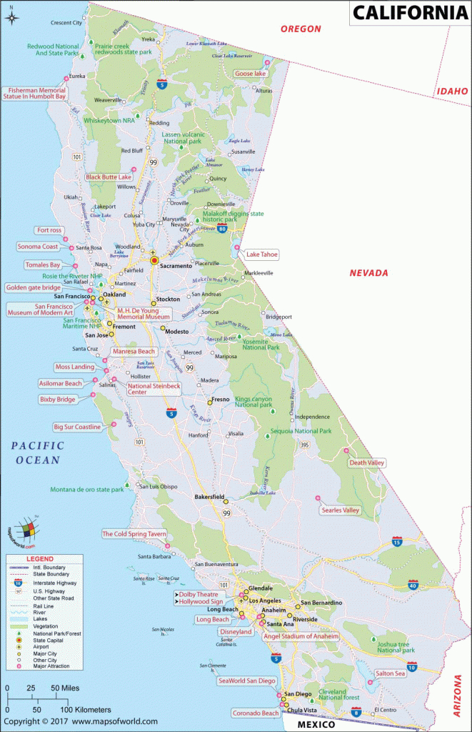 California Map | Map Of Ca, Us | Information And Facts Of California - Detailed Map Of California Usa