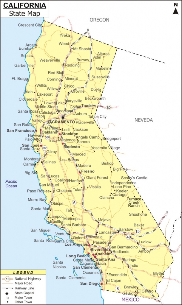 California Map, Map Of California Cities &amp;amp; Roads, Ca Map Usa - California Rail Pass Map